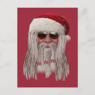 Santa Claus with shades & dreads Holiday Postcard