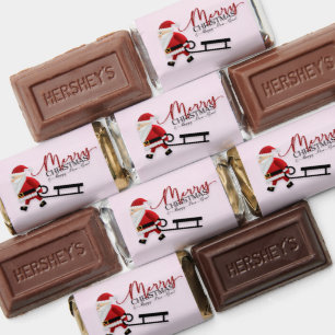 Santa Claus with Sleigh Christmas Candy Wrapper Hershey's Miniatures