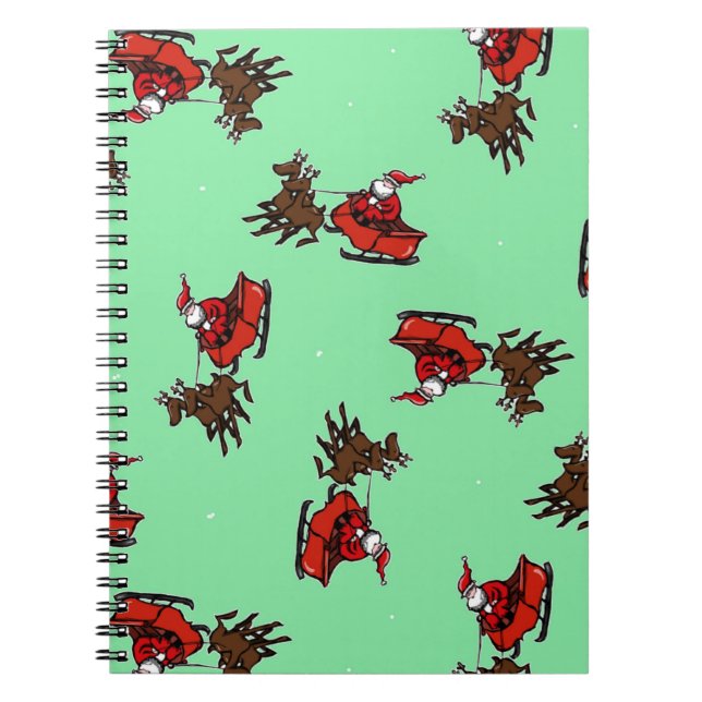 Santa Claus with sly on green Notebook (Front)