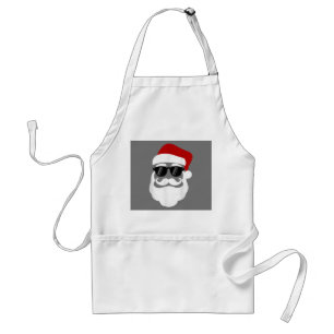 Santa Claus with Sunglasses Funny Christmas Design Adult Apron