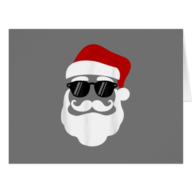 Santa Claus with Sunglasses Funny Christmas Design Cards (Front Horizontal)