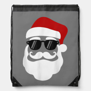 Santa Claus with Sunglasses Funny Christmas Design Drawstring Bag