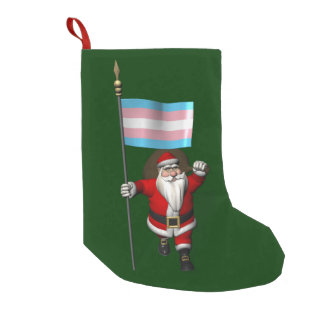 Santa Claus With Transgender Flag Small Christmas Stocking