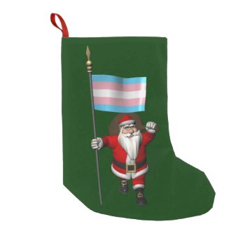Santa Claus With Transgender Flag Small Christmas Stocking by santa_claus_usa at Zazzle
