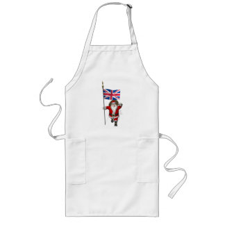 Santa Claus With Union Flag Of The UK Long Apron