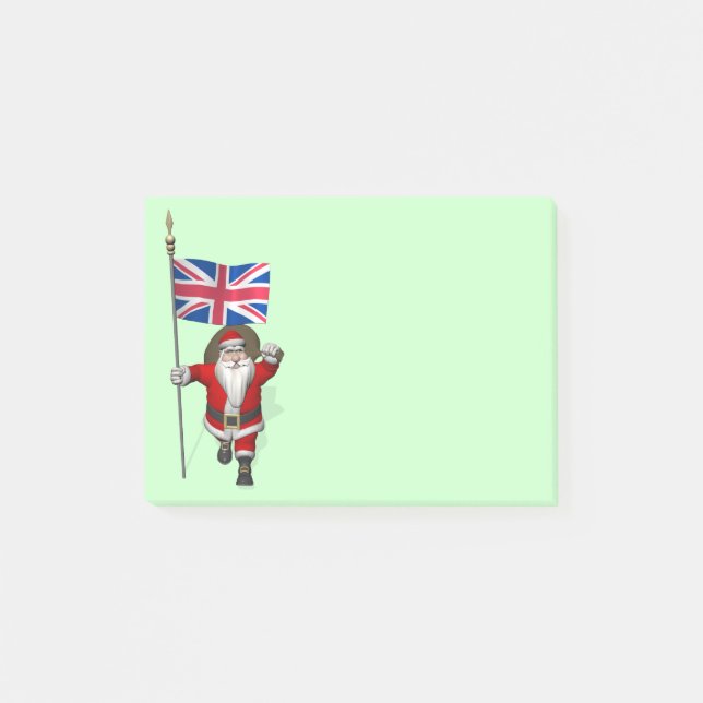 Santa Claus With Union Flag Of The UK Post-it Notes (Front)