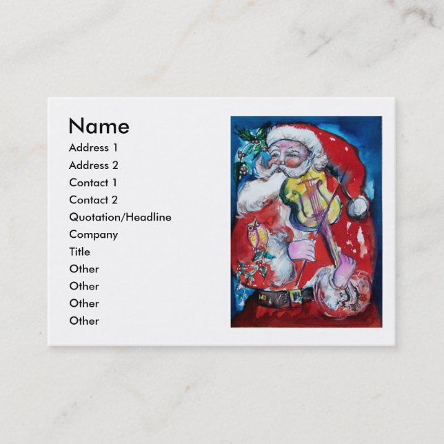 SANTA  CLAUS WITH VIOLIN BUSINESS CARD (Front)