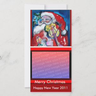 SANTA CLAUS WITH VIOLIN HOLIDAY CARD
