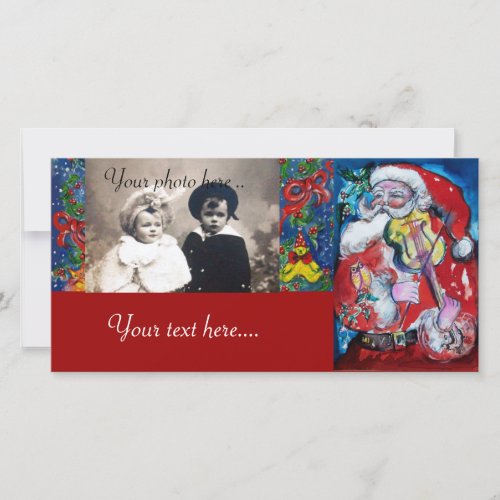 SANTA CLAUS WITH VIOLIN HOLIDAY CARD