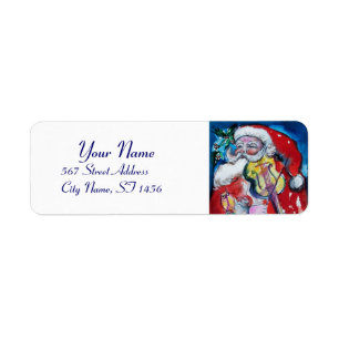 SANTA CLAUS WITH VIOLIN Musical Christmas Label