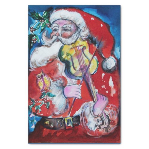 SANTA CLAUS WITH VIOLIN  Musical Christmas Tissue Paper