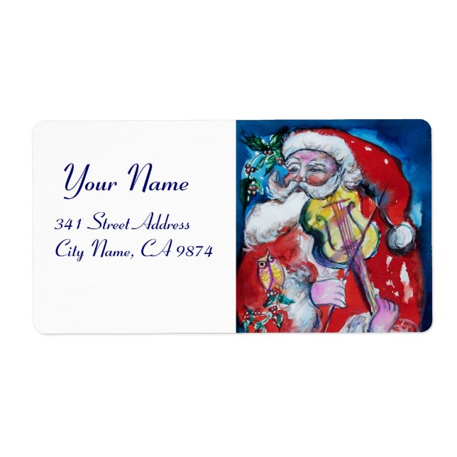 SANTA  CLAUS WITH VIOLIN Musical Christmas White Label (Front)
