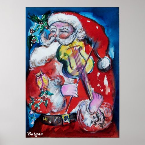 SANTA CLAUS WITH VIOLIN POSTER