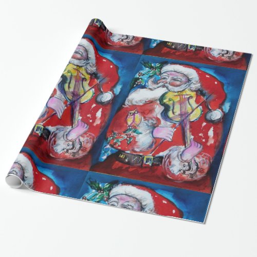 SANTA CLAUS WITH VIOLIN WRAPPING PAPER