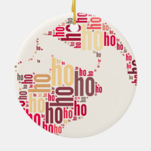 Santa Claus wordcloud Ho Ho Ho Ceramic Ornament
