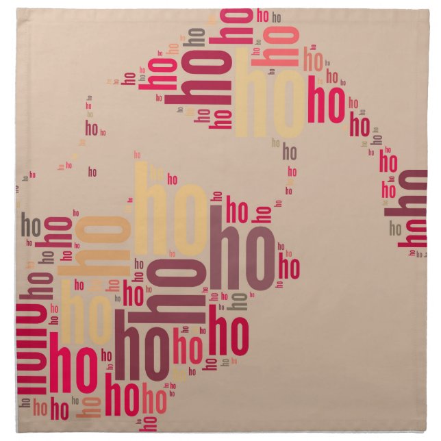 Santa Claus wordcloud Ho Ho Ho Napkin (Front)