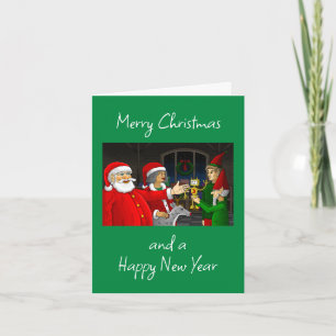 Santa Claus Workshop Christmas Card