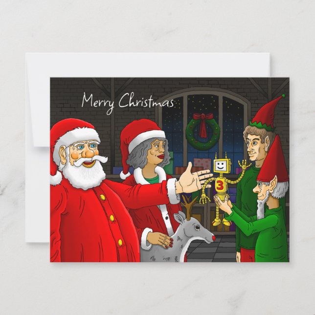 Santa Claus Workshop Christmas Card (Front)