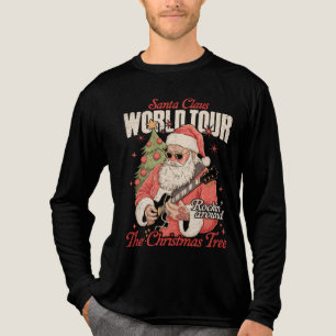 Santa Claus World Tour Cool Christmas Music Guitar Tri-Blend Shirt