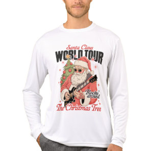 Santa Claus World Tour Cool Christmas Music Guitar Tri-Blend Shirt