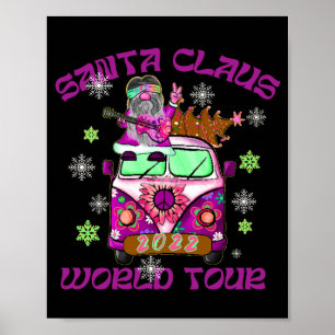 SANTA CLAUS WORLD TOUR funny 70's style Poster