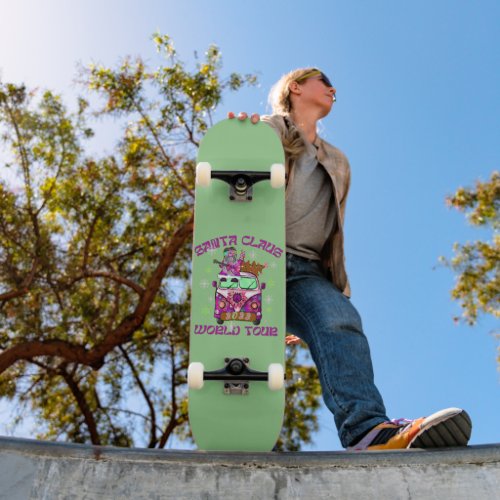 SANTA CLAUS WORLD TOUR funny 70s style            Skateboard