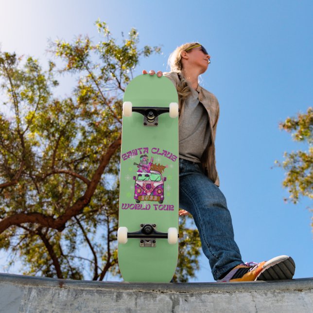 SANTA CLAUS WORLD TOUR funny 70's style            Skateboard (Outdoor 1)