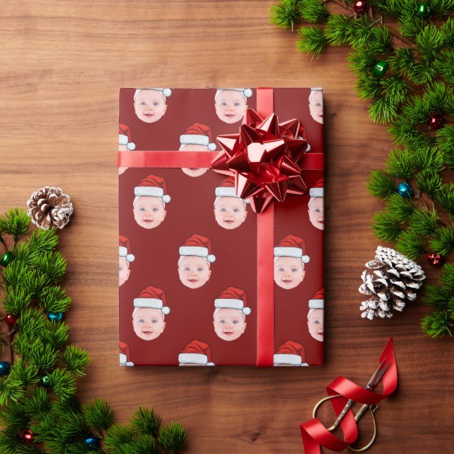 Santa Claus Wrapping Ppaper, Gift Wrap With Face (Holiday Gift)