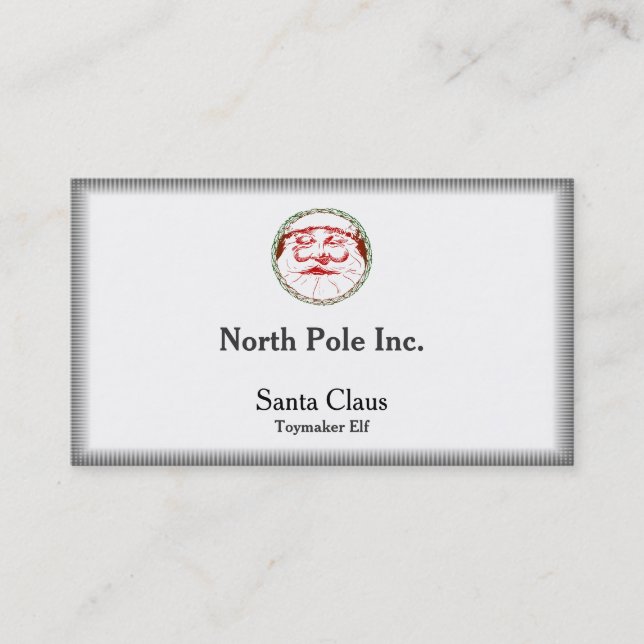 Santa Claus Wreath Business Card (Front)