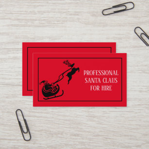 Santa Claus Xmas Red Hire Sleigh Professional Business Card
