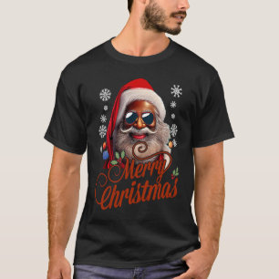 Santa Claus Xmas Santa Black Afro African American T-Shirt
