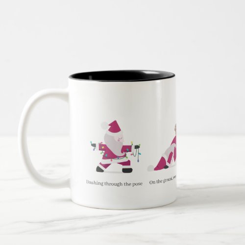 Santa Claus Yoga Holiday Jingle Christmas Meditate Two_Tone Coffee Mug