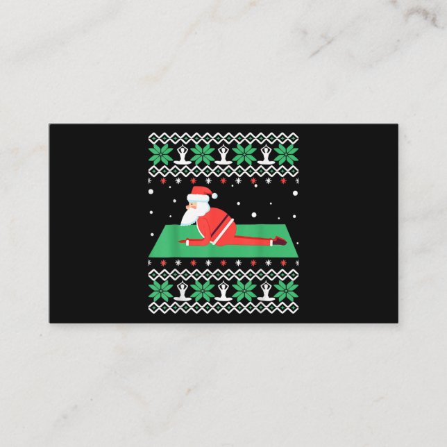 Santa Claus Yoga Ugly Christmas Costume Yoga Lover Business Card (Front)