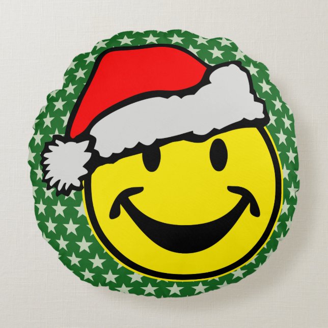 Santa Claus your backgr. & ideas Round Pillow (Front)