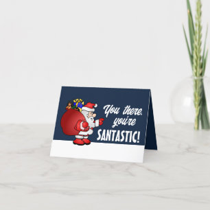 Santa Claus, You're Santastic, Seasonal Employee Letterpress Thank You Card
