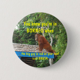 Santa Clause Borneo Christmas Button