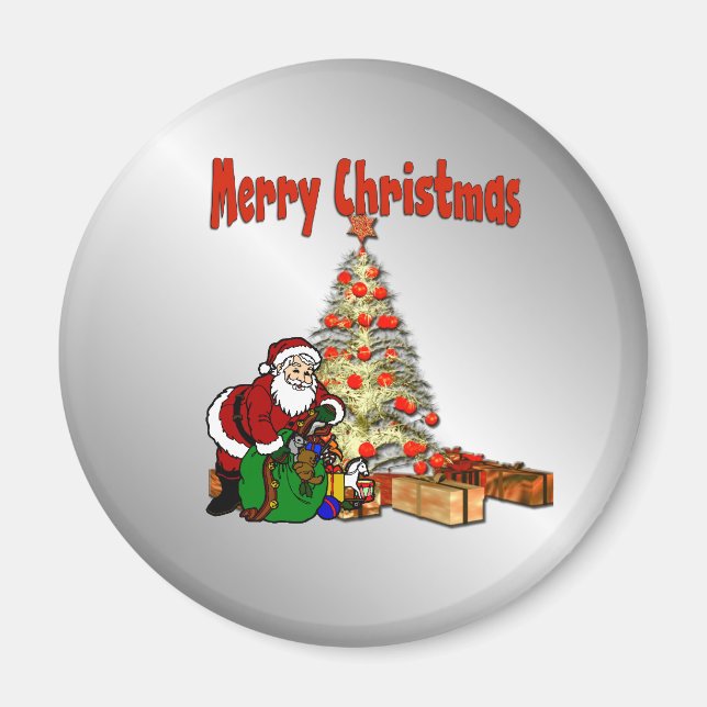 Santa Clause Christmas Tree Magnet (Front)
