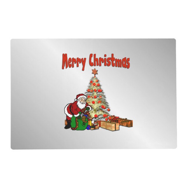 Santa Clause Christmas Tree Placemat (Front)