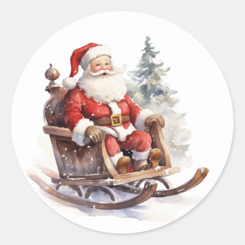 Santa Clause Classic Round Sticker