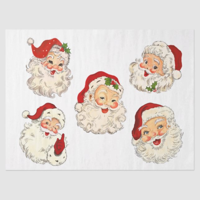 Santa Clause Collage Decoupage Decoupaging Retro  Tissue Paper (Front)