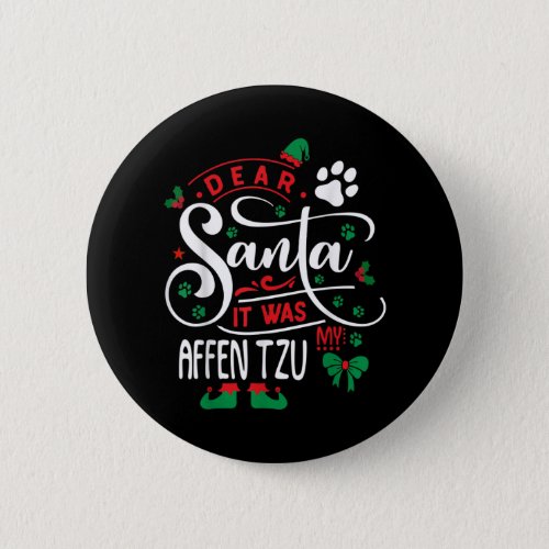 Santa Clause elf Xmas Christmas Dog breed Affen Tz Button