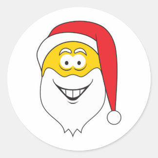Santa Clause Face Classic Round Sticker
