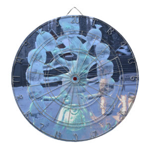 Santa Clause Faces Funny Christmas Holiday Dartboard With Darts