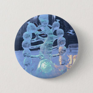 Santa Clause Faces Funny Christmas Holiday Pinback Button