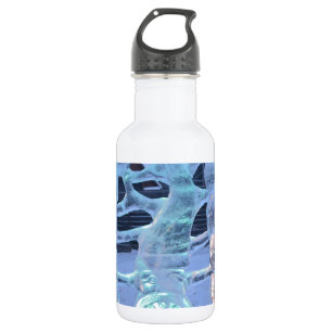 Santa Clause Faces Funny Christmas Holiday Water Bottle
