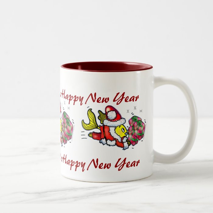 Santa Clause Fish   funny cute Christmas cartoon Mugs