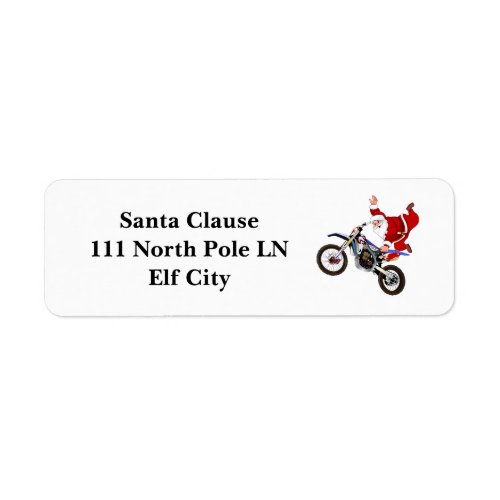 Santa clause flying high and doing a one hand grab label