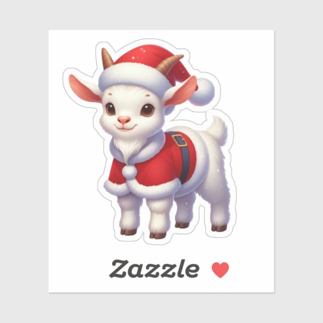 santa clause goat,funny goat sticker (Sheet)