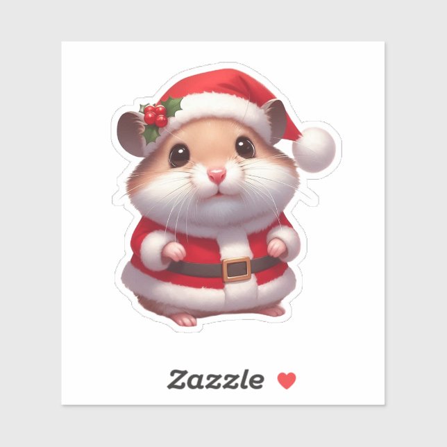 santa clause hamster sticker (Sheet)