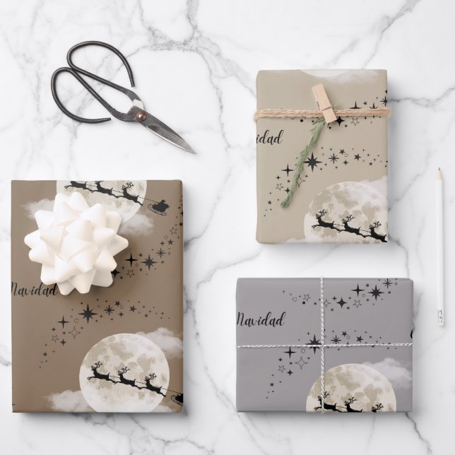 Santa Clause in Christmas Day Wrapping Paper Sheets (Front)